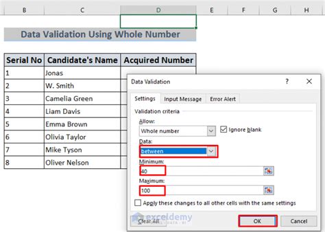 how to apply data validation in excel.